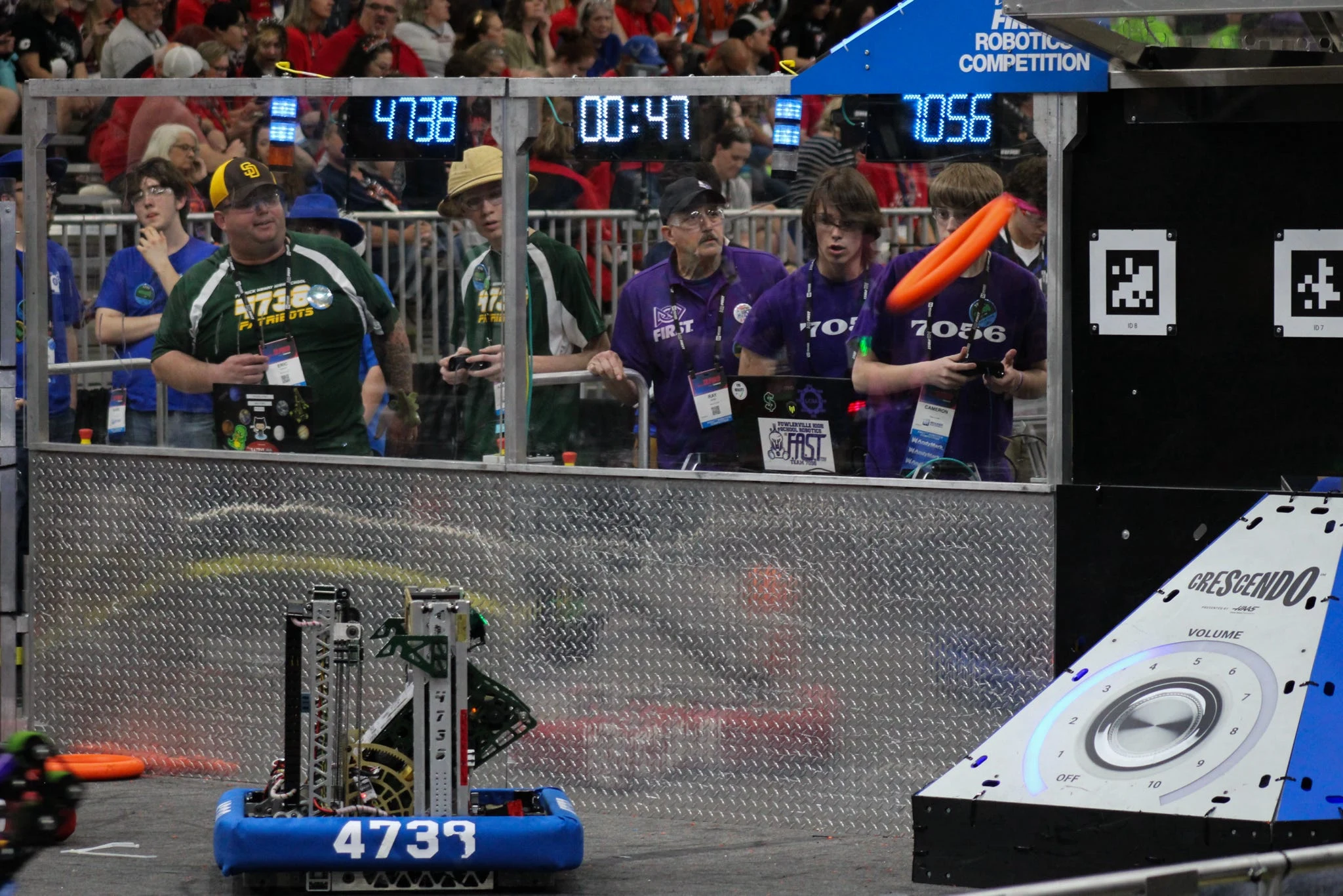Terry at the speaker during a competition match