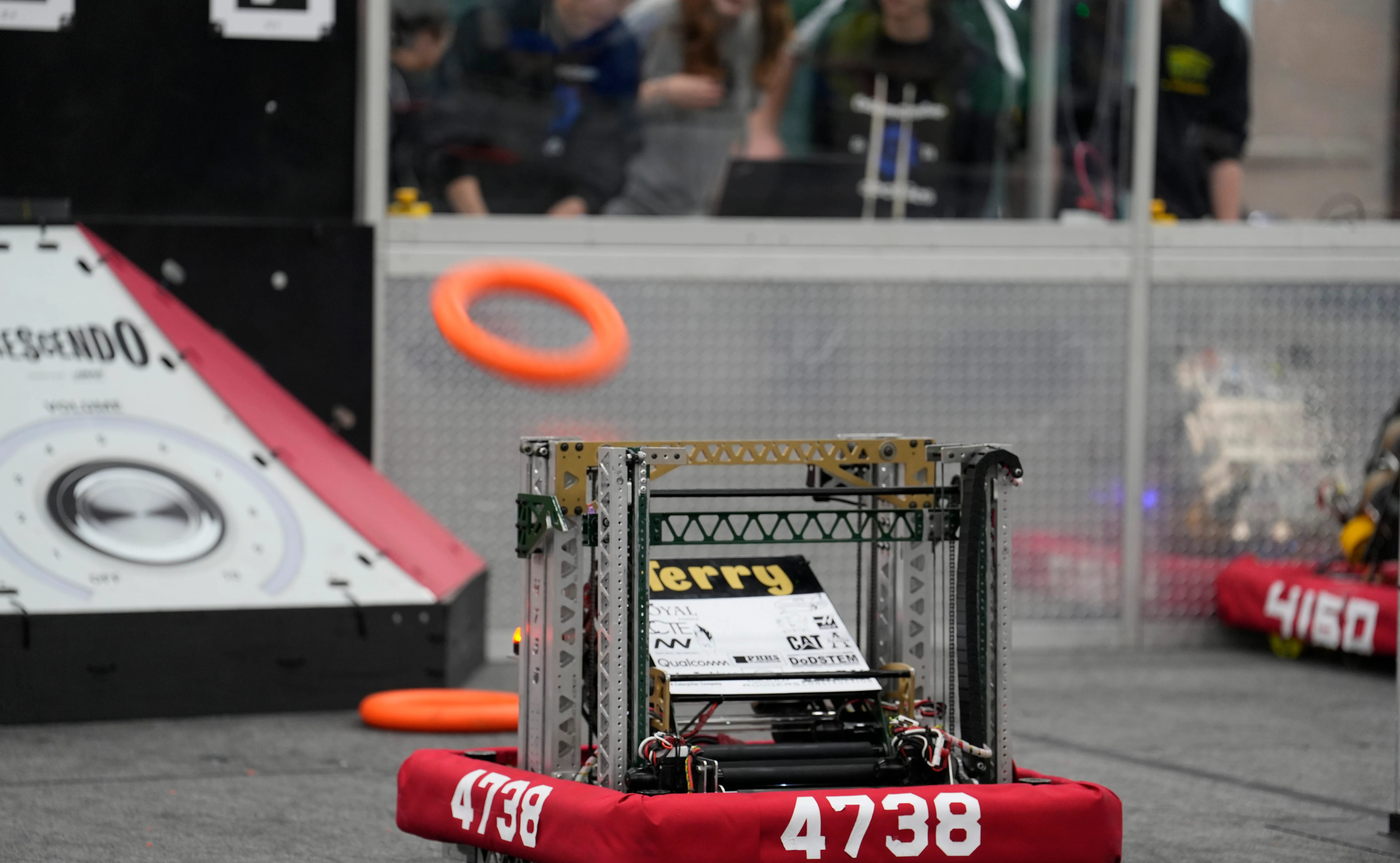 Terry launching a game piece during a match
